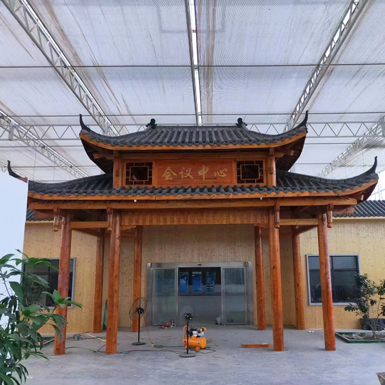 木结构门头木制中式古建门头商铺仿古门楼木门楼仿古店门头木亭子