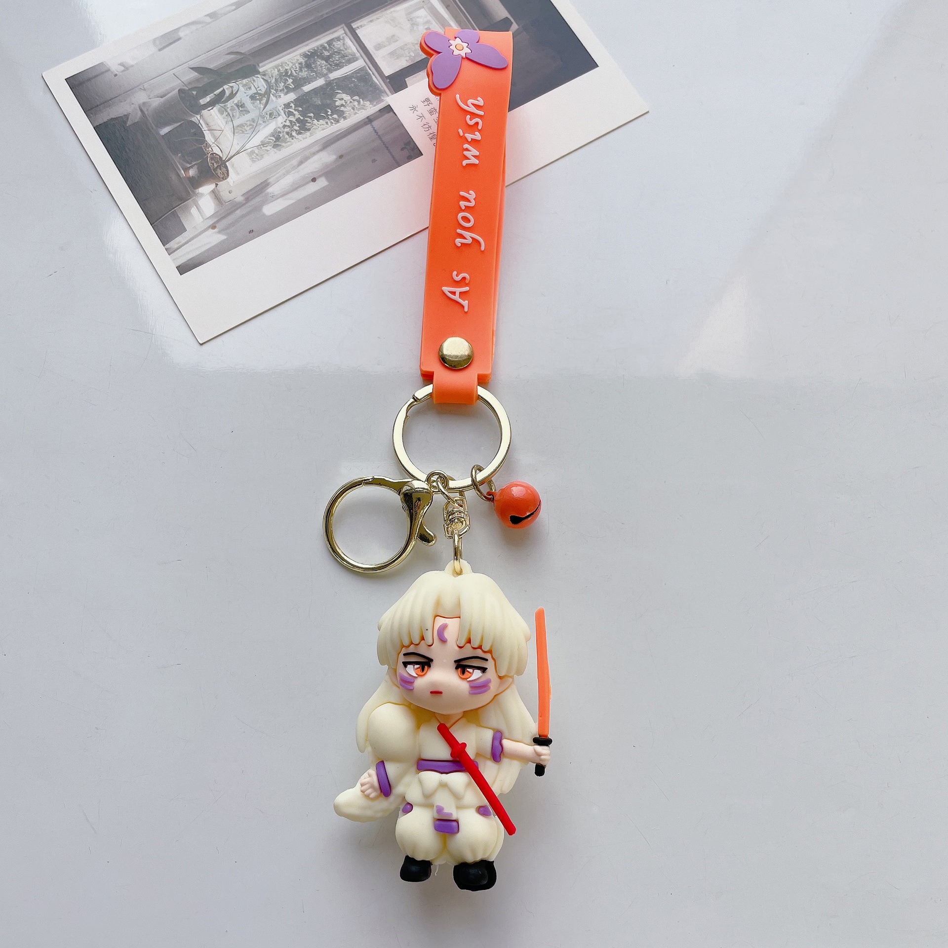 New Cartoon Anime Peripheral Sesshoumaru Inuyasha Doll Keychain Creative Men and Women Handbag Pendant Wholesale