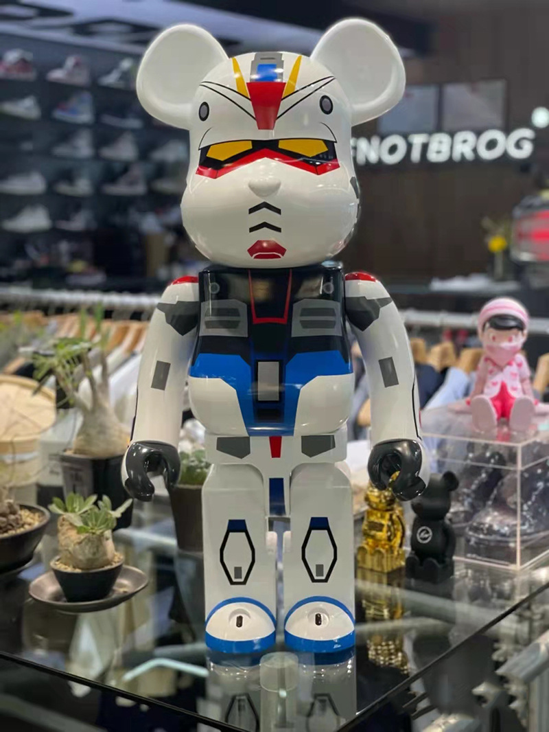 大号diy暴力熊积木熊涂鸦流体画白胚涂鸦非石膏娃娃搪胶玩具批发