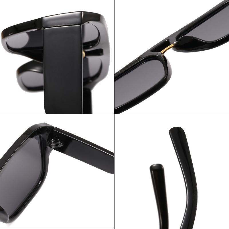 New Double Beam Metal Sunglasses Cross-Border Fashion Sun-Proof Sunglasses European and American Sun Protection Driving All-Match Sunglasses
