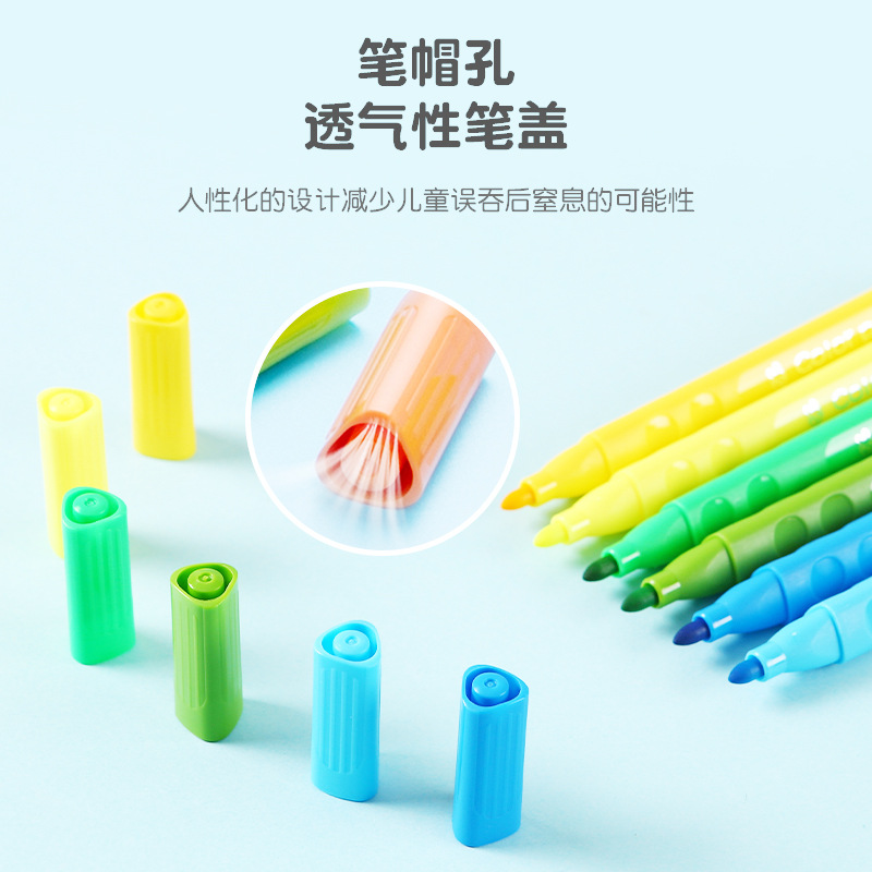 W165 Large Capacity Positive Posture Watercolor Pen Children Washable Large Brush Large Capacity Coloring Pen Student