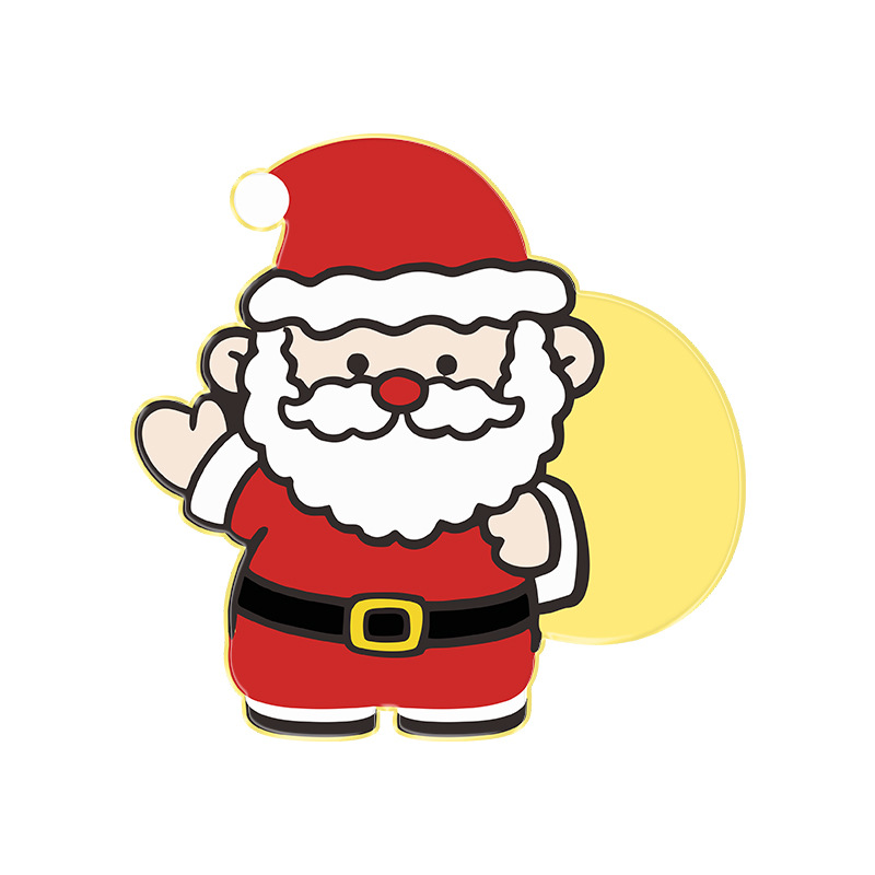INS Cartoon Cute Santa Claus Brooch Christmas Holiday Gift Acrylic Badge Bag Accessories Small Pendant