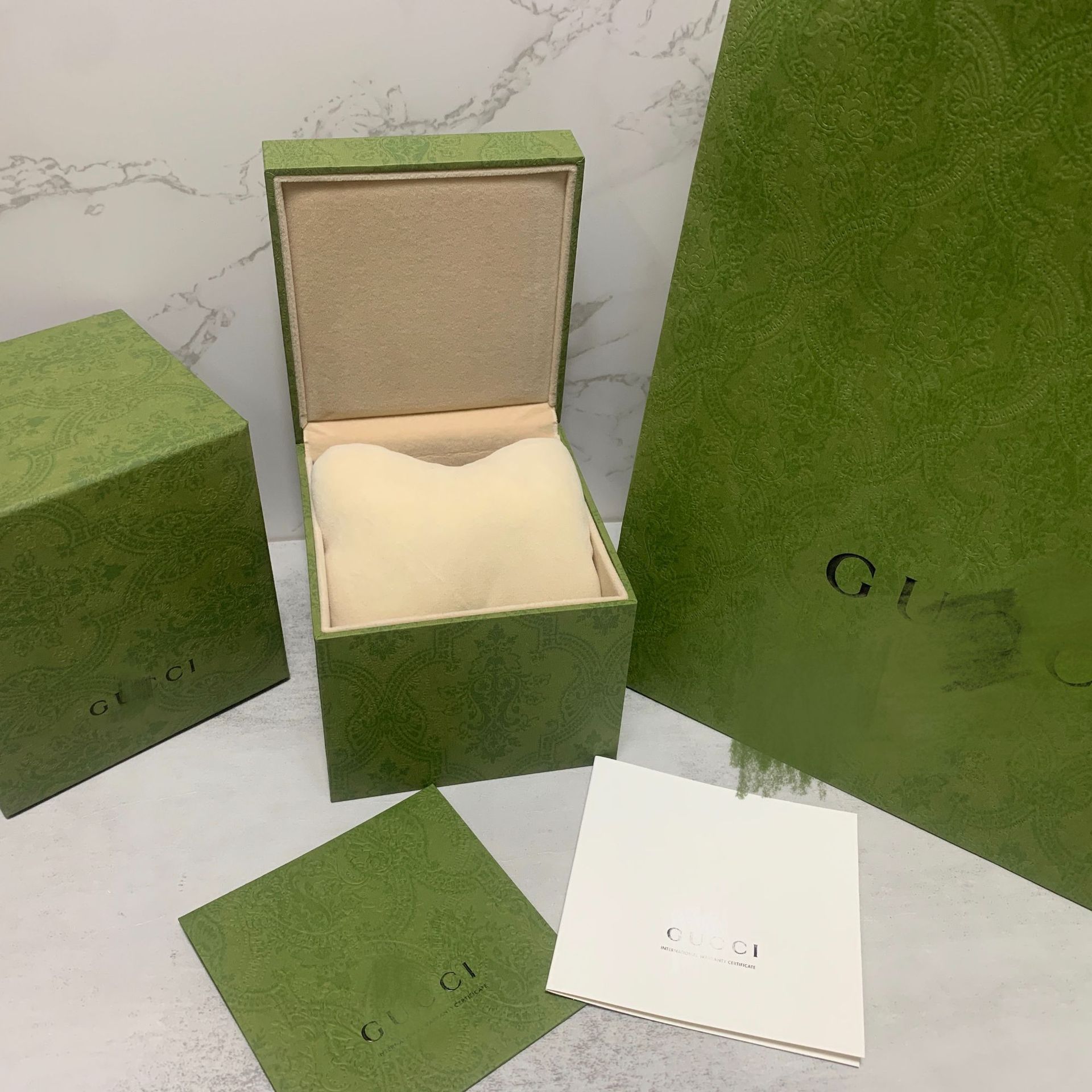 新款原版古家双g绿色古奇新款手表盒古cucc驰i包装盒饰品盒收纳盒