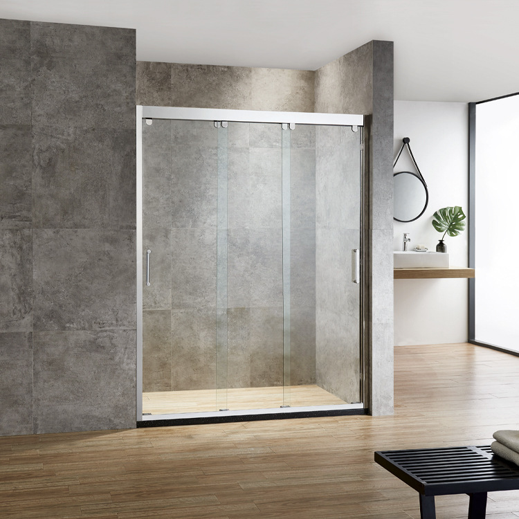 左右开三联动门淋浴房移门隔断浴室卫生间干湿分离玻璃门厂家8108
