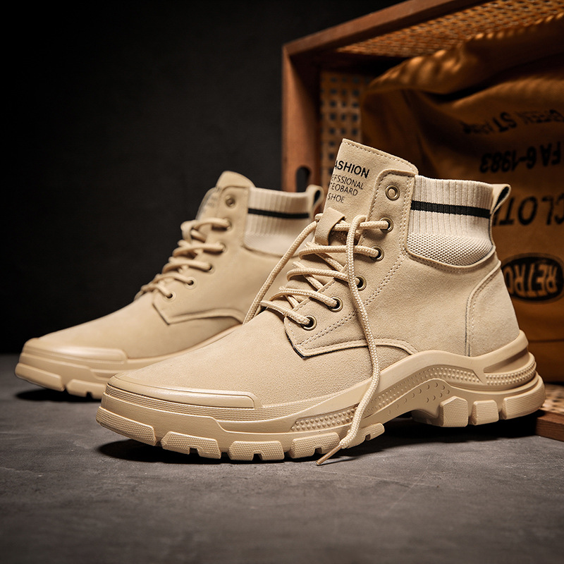 马丁靴男款冬季厚底工装靴英伦复古男士百搭户外休闲运动短靴