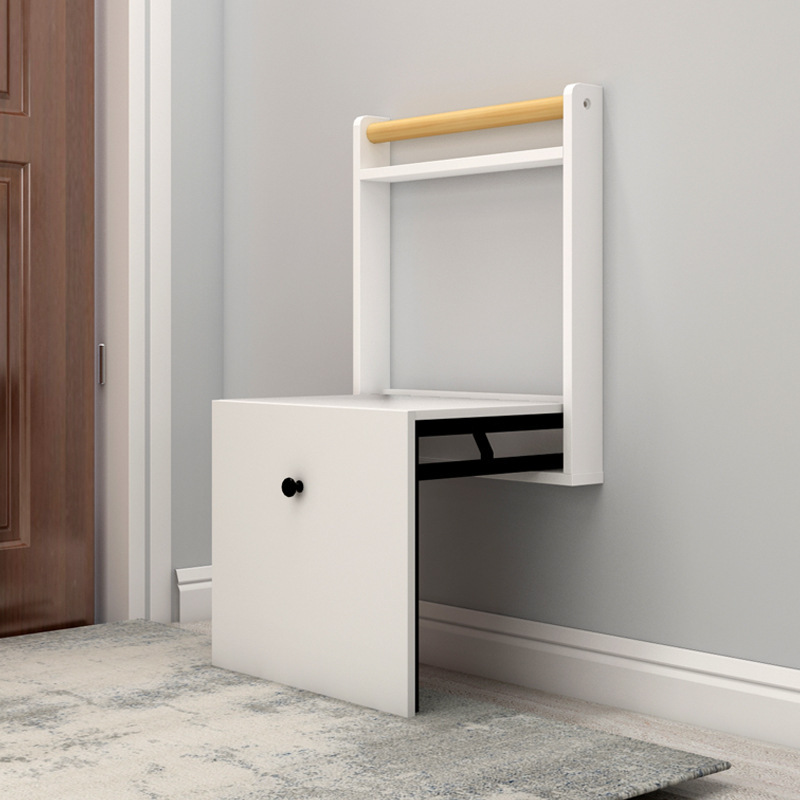 现代简约折叠换鞋凳门口挂墙式隐形穿鞋椅入户玄关椅带扶手换鞋凳