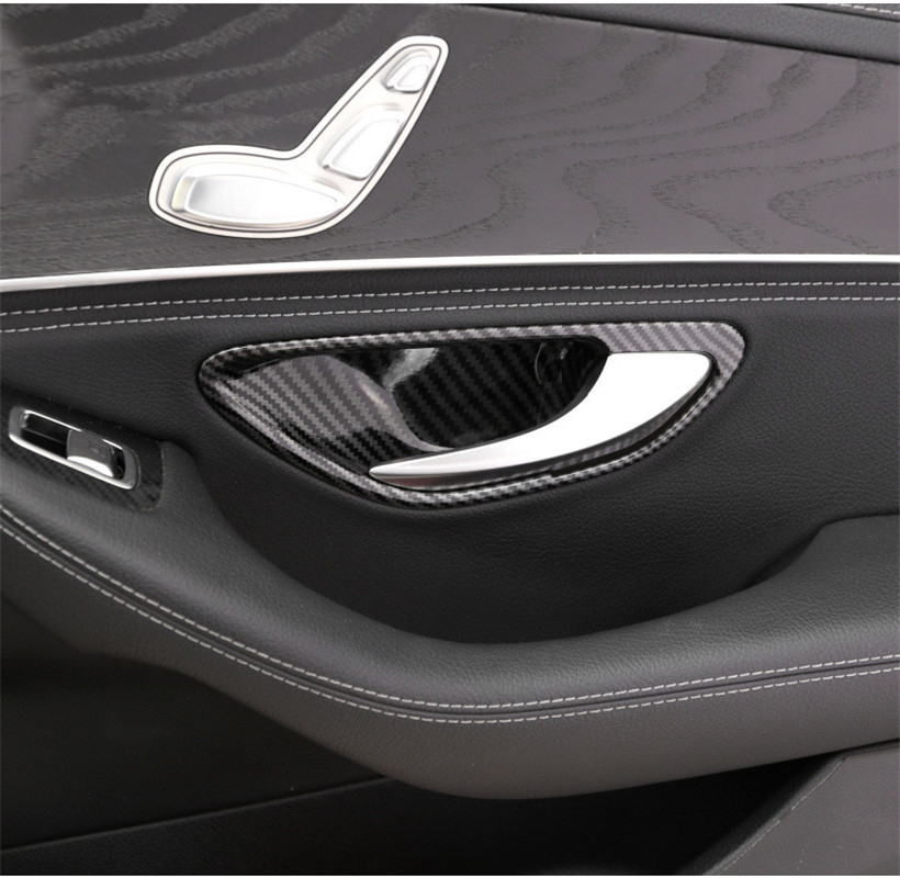 适用于奔驰c级e级内门碗装饰贴glc260e3000lc200车门把手内饰改装