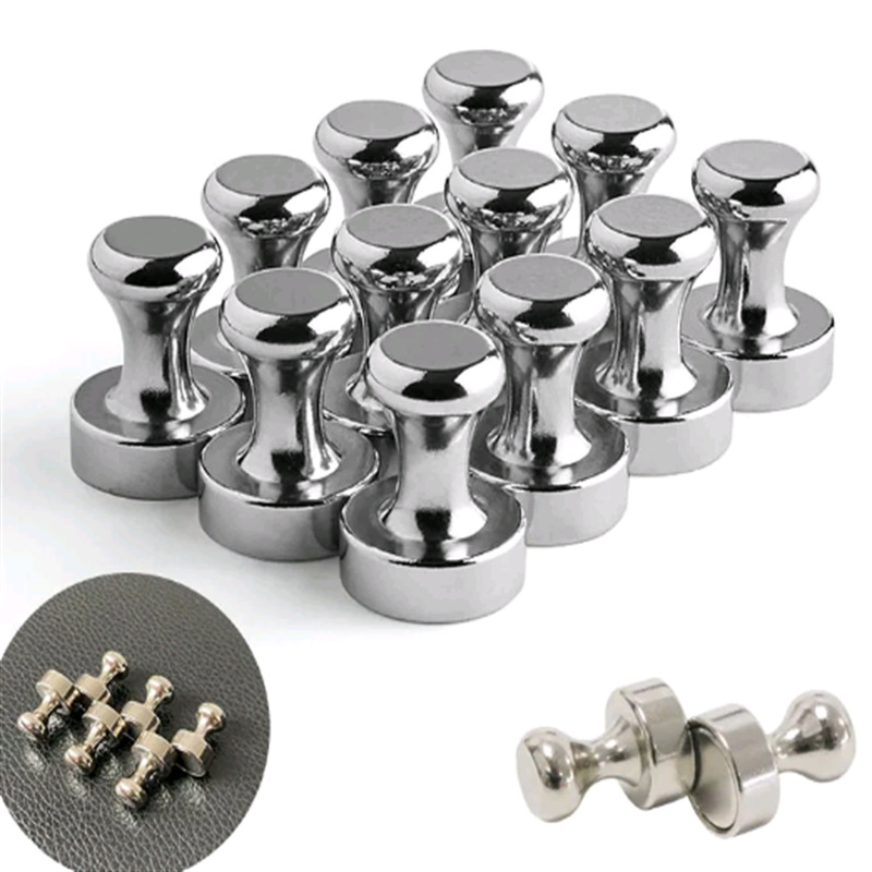 源头工厂 磁铁图钉12*16mm强磁多色金属磁钉10颗8盒装办公教学