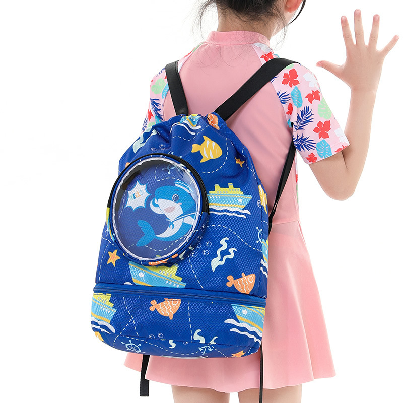 Children's Swim Bag Dry Wet Separation Waterproof Wash Buggy Bag Boys and Girls Sports Portable Cute Beach Backpack