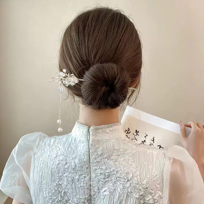 National Fashion New Chinese Lotus Hairpin Women's Back Head Retro Style Hairpin Hairpin Daily Hanfu Hair Accessories All-Match Hairpin
