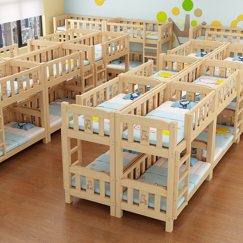 幼儿园上下铺午睡床实木双层儿童高低床午托床托管班宿舍床小学生