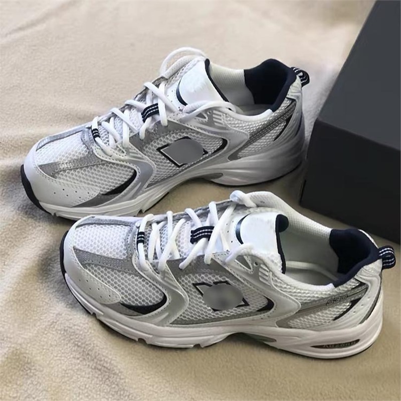 莆田高版本复古情侣休闲nb530白银灰银女鞋百搭学生运动鞋老爹鞋