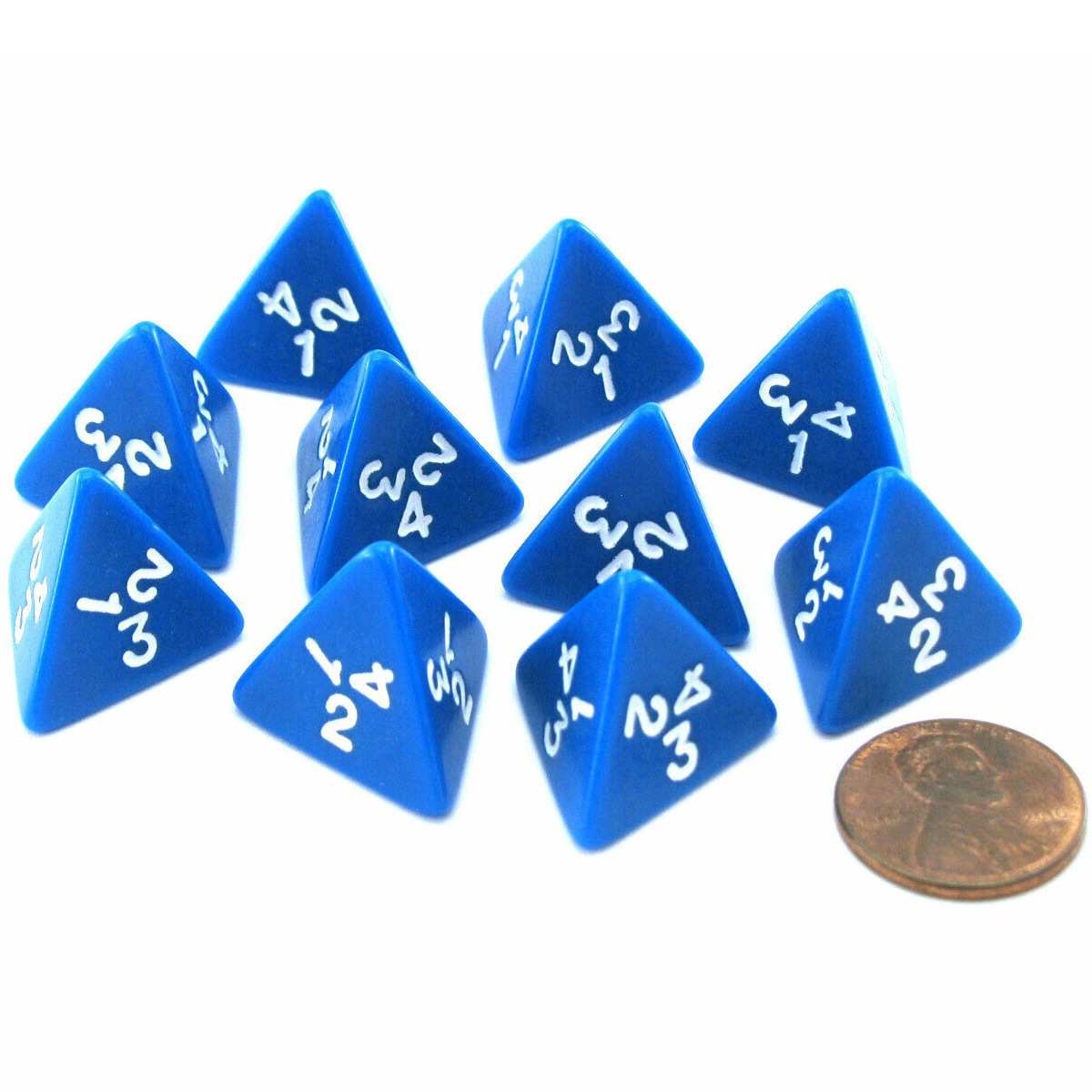 4面骰 四面 多面骰子 数字色子 游戏骰子 桌游 娱乐筛子 实色蓝