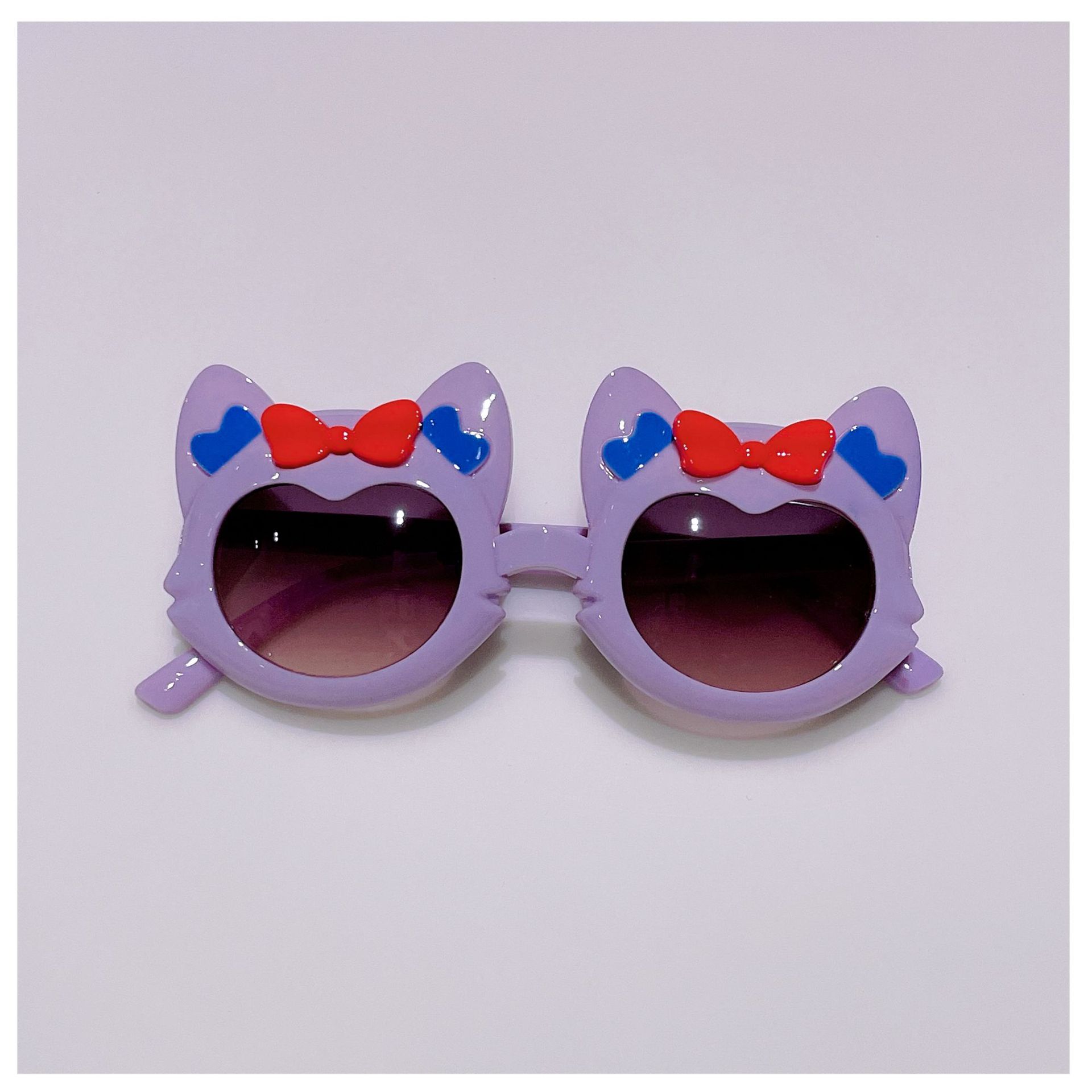 New Kids Sunglasses Cute Fox Color Bow Sunglasses Boys and Girls Summer UV Protection Sun Protection Glasses