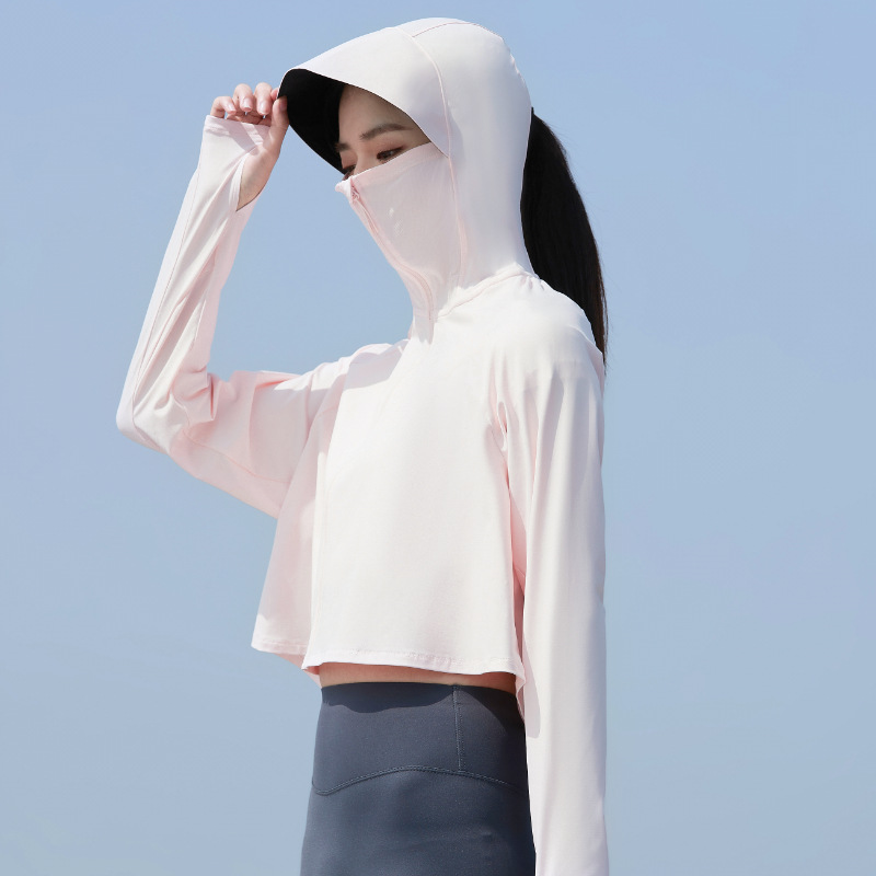 2023 New Black Rubber Brim Sun Protection Clothing Women's Spring and Summer Sun Protection UV Protection Ice Silk Sun Protection Coat Shirt Wholesale
