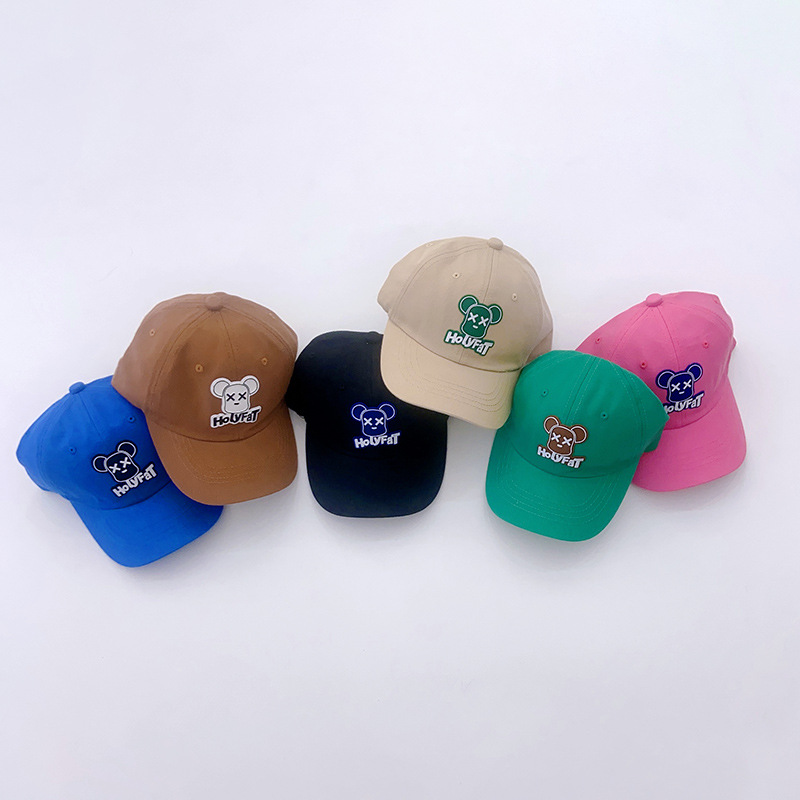 Korean Spring New All-Match Children's Baseball Cap Candy Color Peaked Cap Boys and Girls Cartoon Dog Sunshade Sun Protection Hat