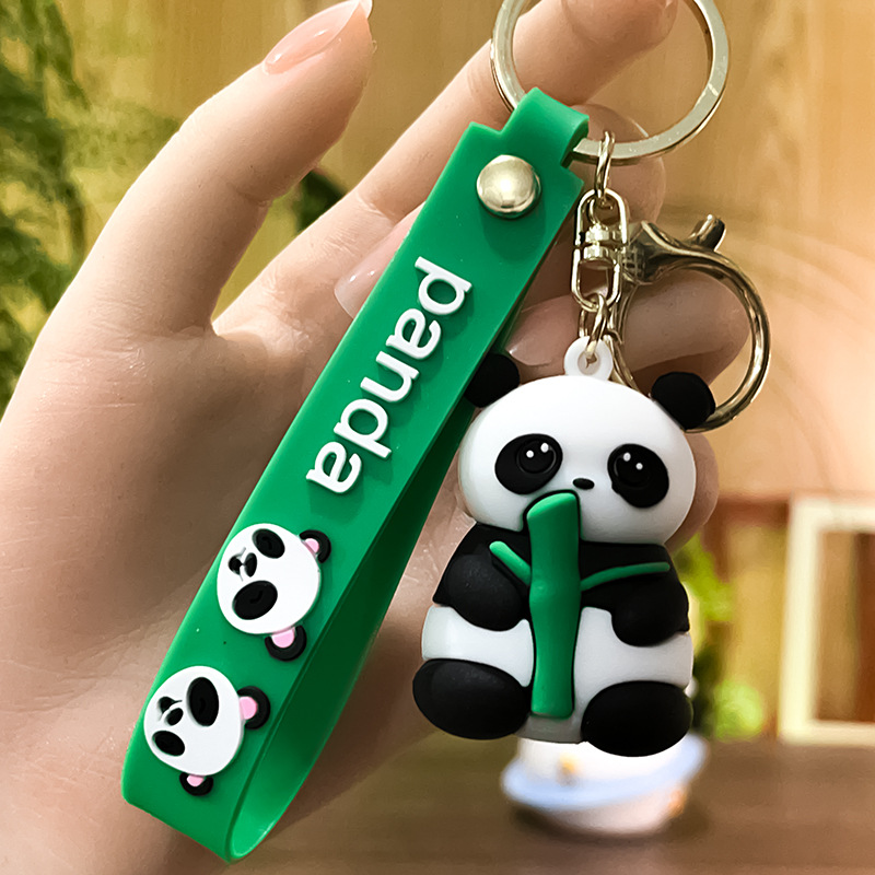 Cute Q Version Cute Bamboo Lesser Panda Keychain Bag Doll Pendant Panda Keychain Small Gift
