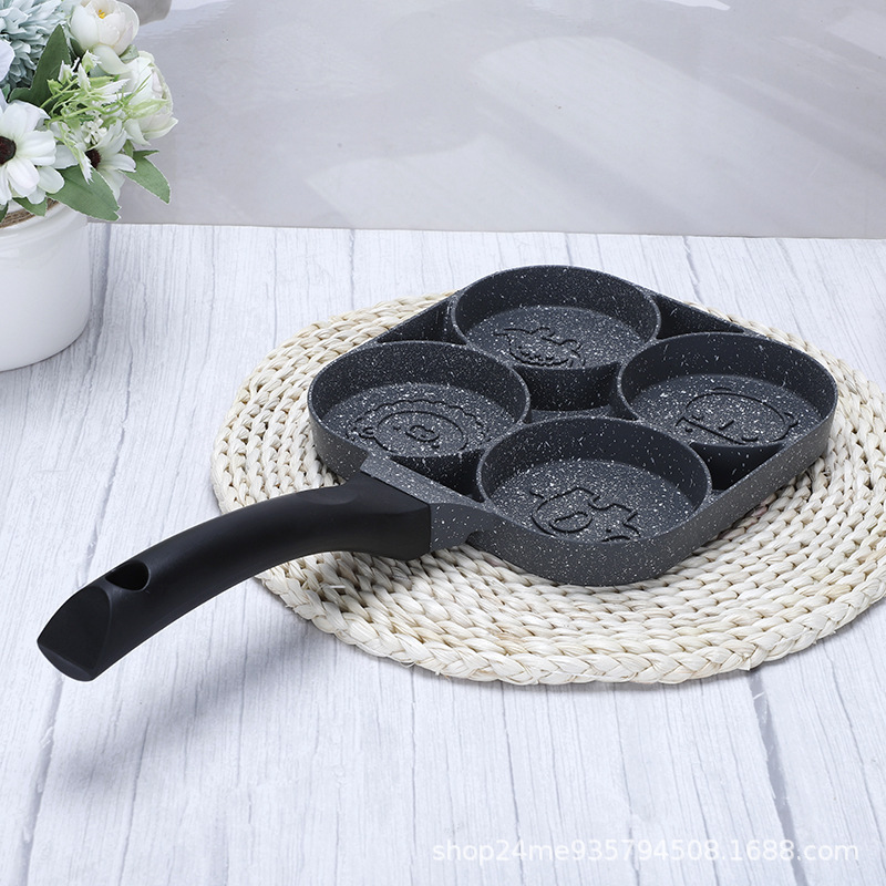 Four-Hole Egg Frying Pan Flat Bottom Animal Frying Pan