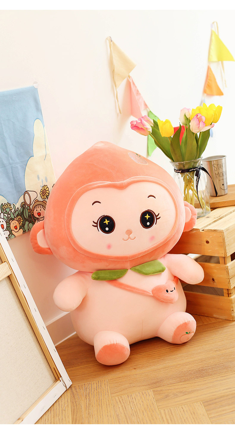 创意新款蜜桃兔公仔可爱背包猴毛绒玩具卡通娃娃节日礼物商场批发