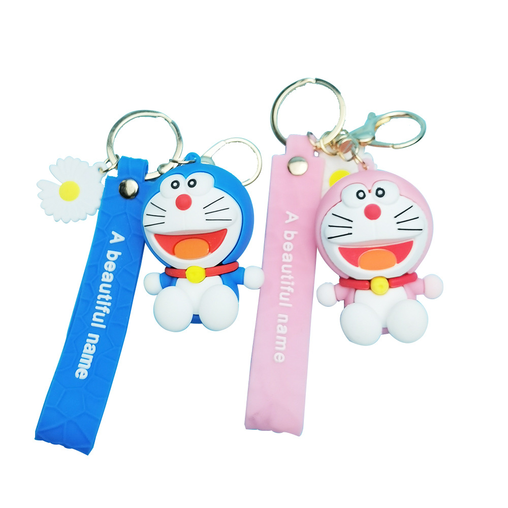 Cute 3d Doraemon Keychain Pendant Crane Machine Pokonyan Doll Wholesale Anime Doraemon Keychain