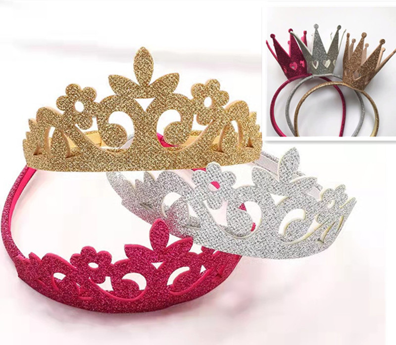 Hot Selling Popular Fresh J Sweet Girl Cute Crown Hair Clasp Onion Pink Leather Hair Accessories