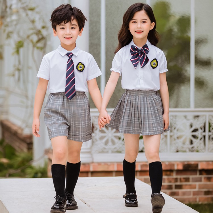 夏季新款小学生校服班服棉质幼儿园园服儿童学院风毕业演出服套装