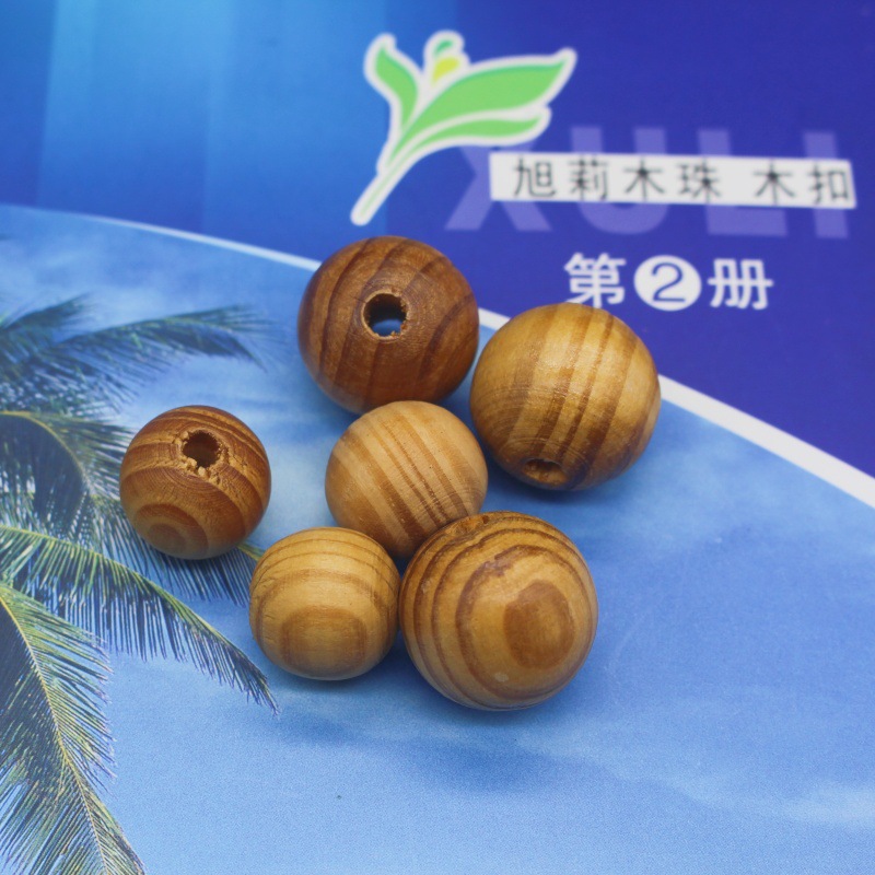 pinewood beads wood ball wood color pine gourd theaceae clothing ornament accessories factory wholesale round beads solid wood