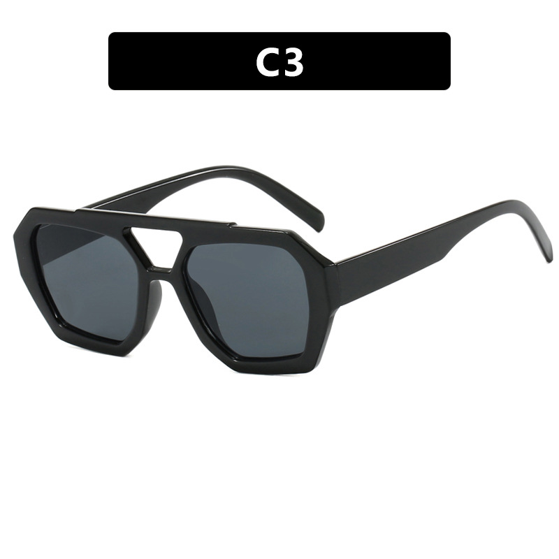 Cross-Border European and American Double Beam Irregular Sunglasses 2023 New Retro Stylish Sunglasses Internet Celebrity Fashion Sunglasses