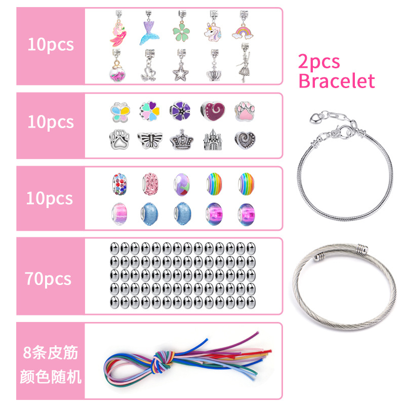 European and American New Classic Style DIY Children Crystal Bracelet Girl Variety Headband Hair Accessories Holiday Gift Set