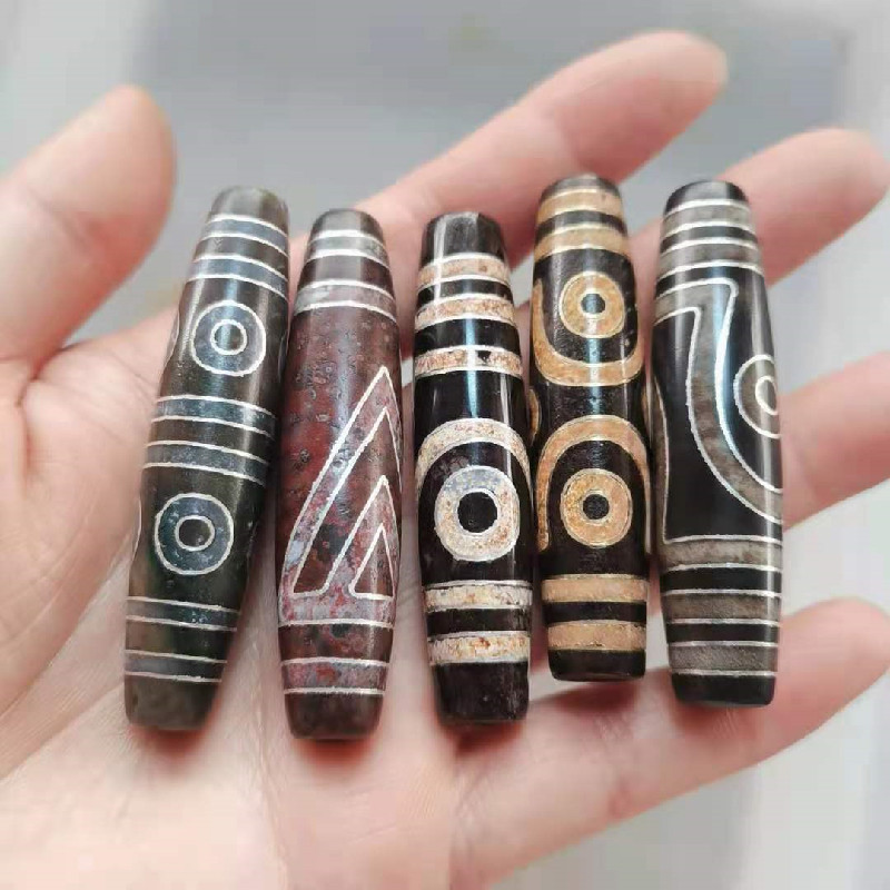 镶银玛瑙天珠批发西藏玛瑙天珠项链镶嵌银丝天珠挂件玉器工艺品