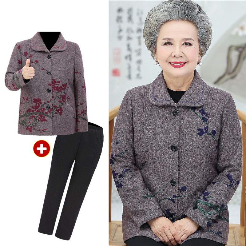 中老年人60-70岁奶奶装唐装秋冬外套80老太太衣服妈妈女老人服饰