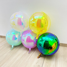 炫彩铝膜气球12寸22寸32寸炫彩4D圆球方球彩色站立飘空外贸跨境