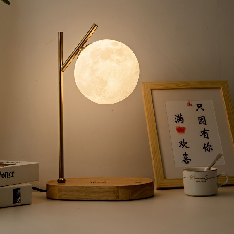 3d月球台灯手机无线充电usb卧室台灯装饰小夜灯生日结婚婚庆礼物