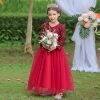 Europe and America have more cash than can be accounted for full dress gules Sequins wedding Princess Dress Host Long sleeve Gauze skirt bow Dress Europe and America have more cash than can be accounted for full dress gules Sequins wedding Princess Dress Host Long sleeve Gauze skirt bow Dress