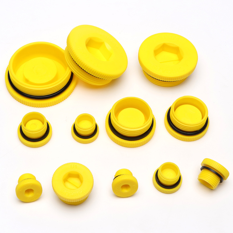 塑料带密封圈螺纹密封堵头防漏油油缸螺纹内塞盖带密封圈凹槽内塞