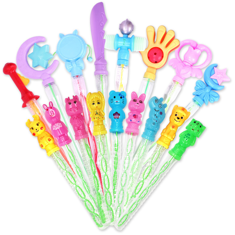 Xinqi Toy Fun Cartoon Bubble Wand Colorful Bubble Wand Wholesale Cartoon Children's Toy Stall in Stock Wholesale