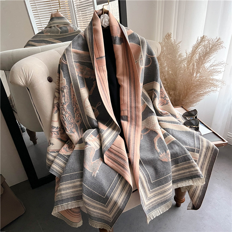 Korean Style All-Matching Long Women's Air Conditioning Shawl Scarf 2022 Autumn and Winter Thickened Artificial Cashmere Scarf Women's Spot