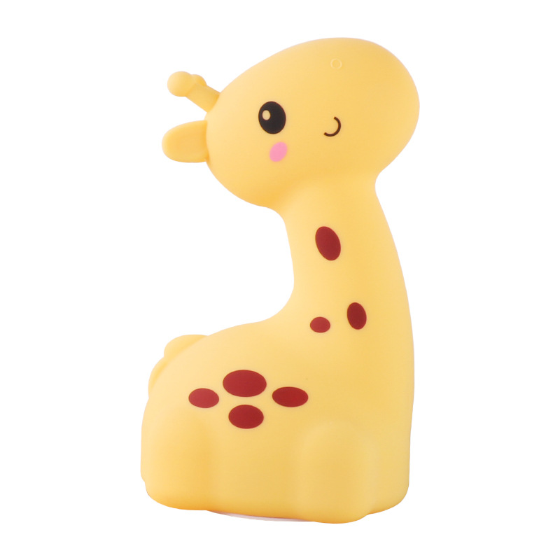 Giraffe Silicone Led Small Night Lamp Bedroom Bedside Sleep Charging Pat Children's Table Lamp Atmosphere Birthday Gift