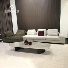 意式极简大户型L型转角组合沙发 样板间别墅客厅轻奢布艺沙发定制