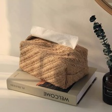 日式棉麻布艺纸巾盒简约民宿凹造型卫生纸盒收纳袋创意家用客厅淡