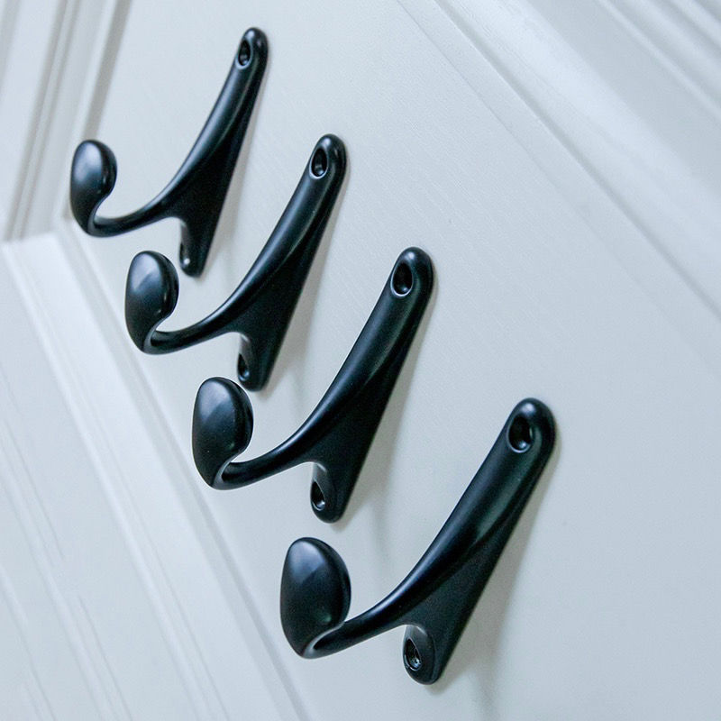 挂勾欧式黑色挂衣钩挂钩衣帽挂钩单钩衣柜墙壁试衣间橱柜衣服挂钩