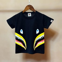 夏季新款bape鲨鱼系列日式潮牌T恤柔软针织棉卡通短袖厂家批发