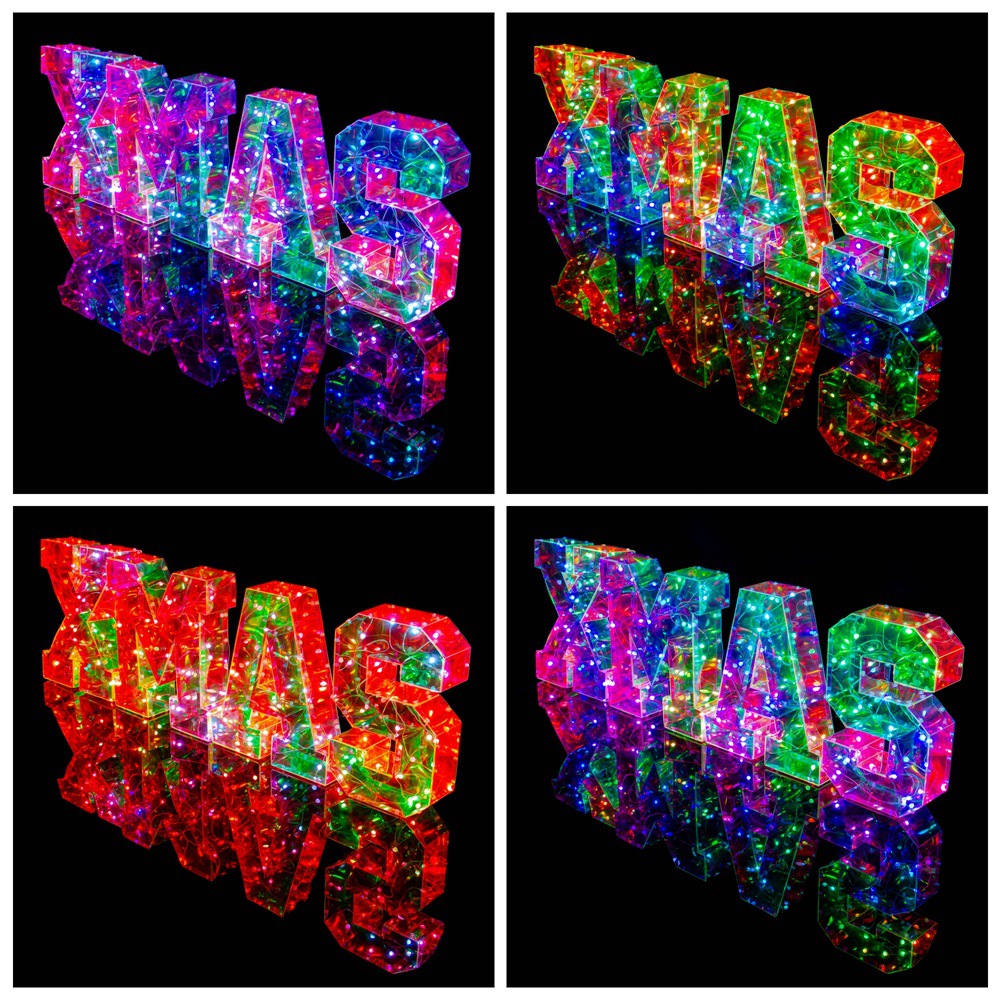 Cross-Border Magic Color LED Luminous Characters Xmas Ambience Light Party Gathering Creative Decoration Colored Lights Letters Christmas Decorations