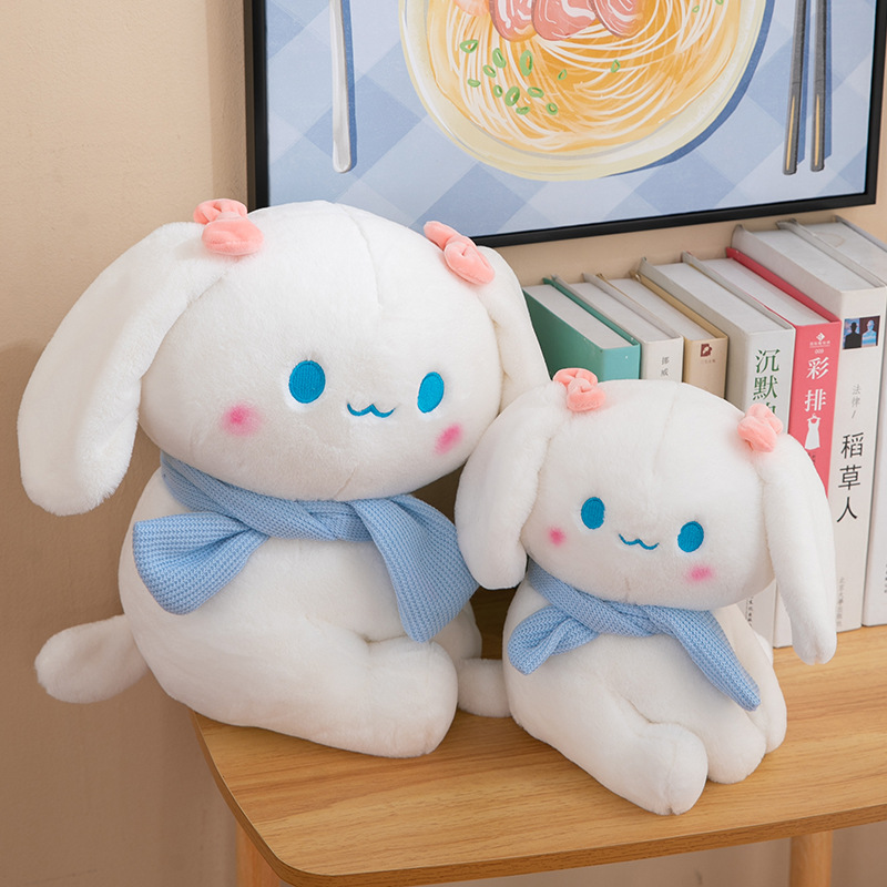 可爱围巾玉桂狗公仔毛绒玩具歪脖大耳狗玩偶女生呆萌治愈小狗抱枕