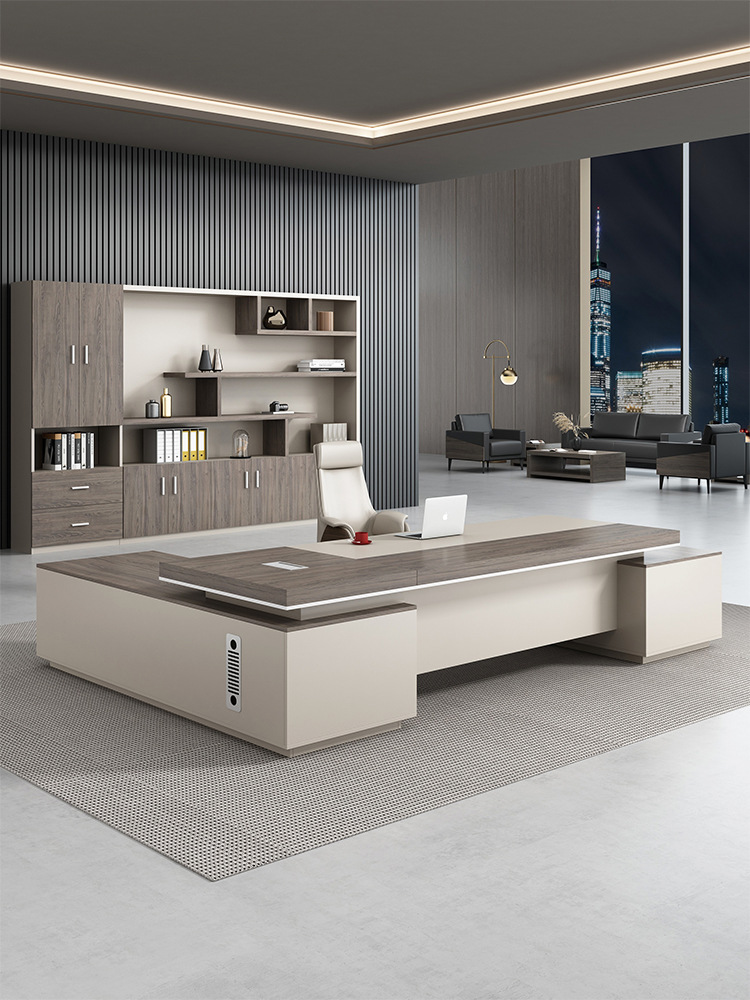 老板办公桌简约现代桌椅组合新中式大班台单人总裁桌经理办公家具