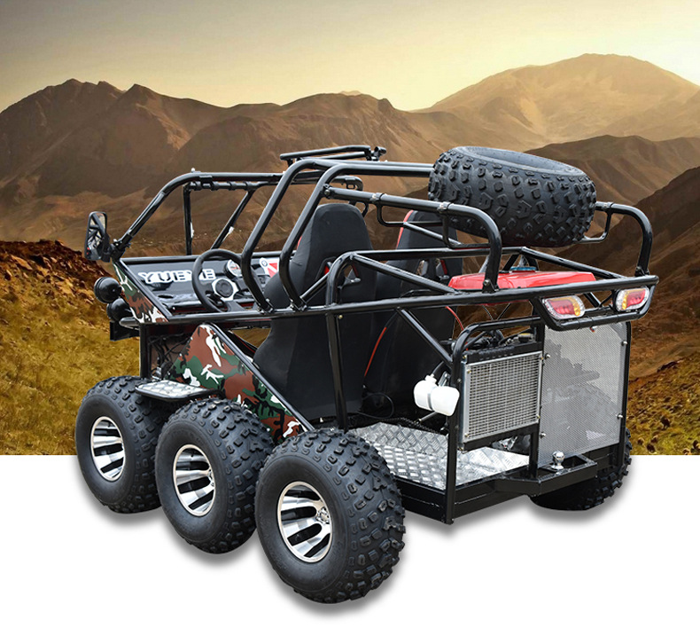 六驱沙滩车450卡丁车双座6轮链传动轴全地形雪地山地越野摩托车