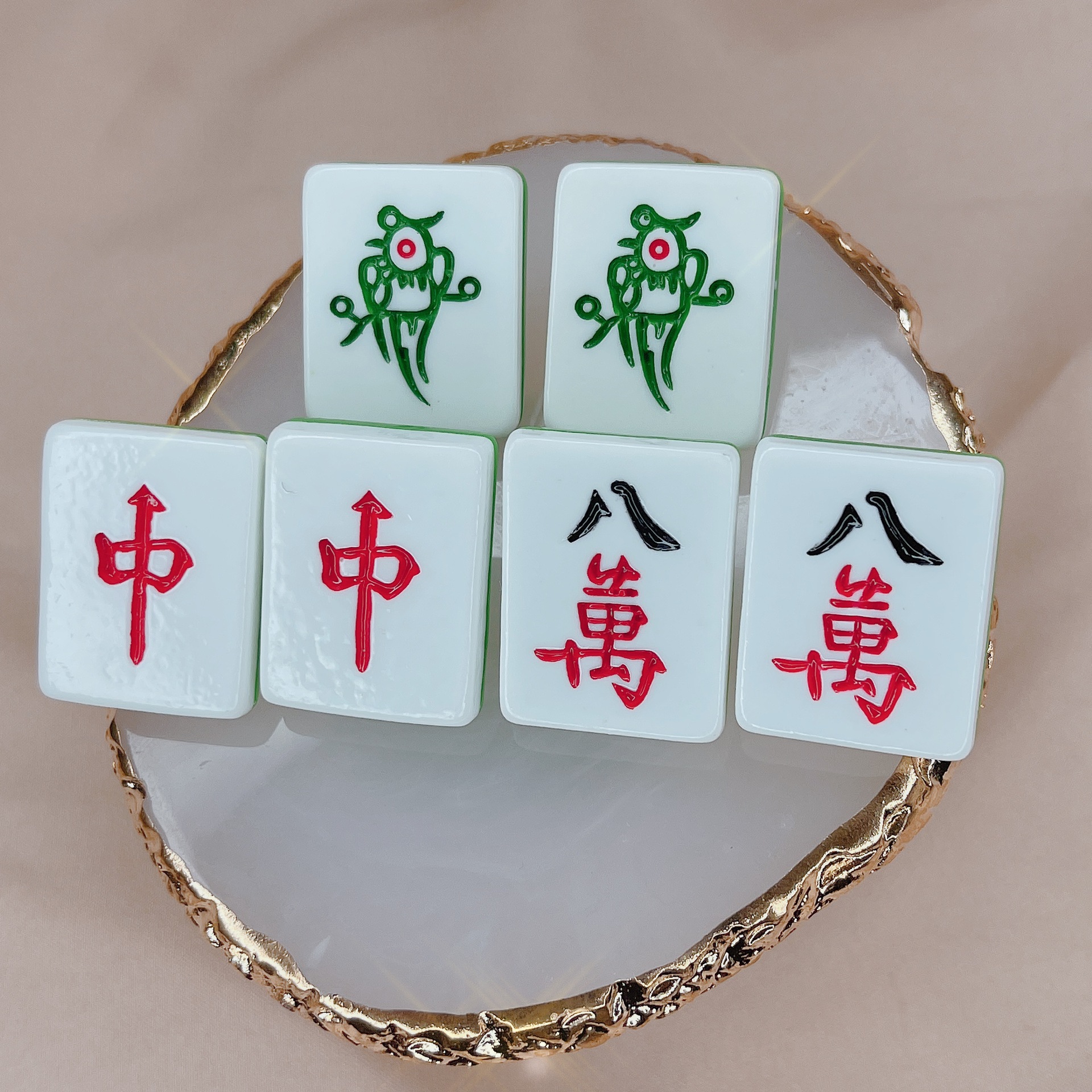 可爱糖果色耳环韩国麻将耳钉仙气质套装简约几何个性嘻哈韩版时尚