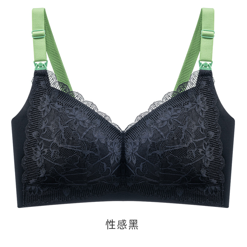 New Front Buckle Pregnant Woman Breastfeeding Thin Underwear Comfortable Lace Pregnant Bra without Steel Ring Postpartum Large Size Bra