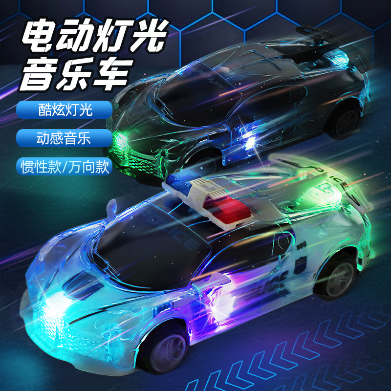 Cool Luminous Children‘s Toys Universal Car Music Sports Car Police Car Model Night Market Stall Toys Wholesale