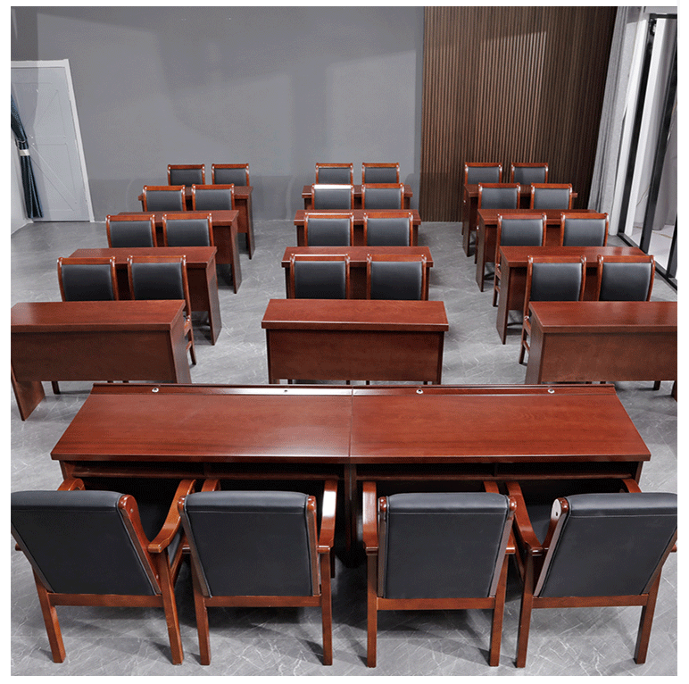苏州会议培训桌双人三人会议长桌办公桌长条桌油漆条形桌椅子组合